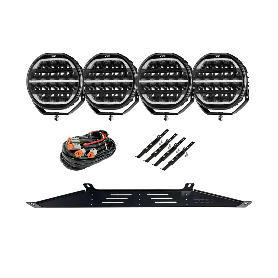 Extraljuskit 4 x OZZ XR2 P9” svart - För bil med radar