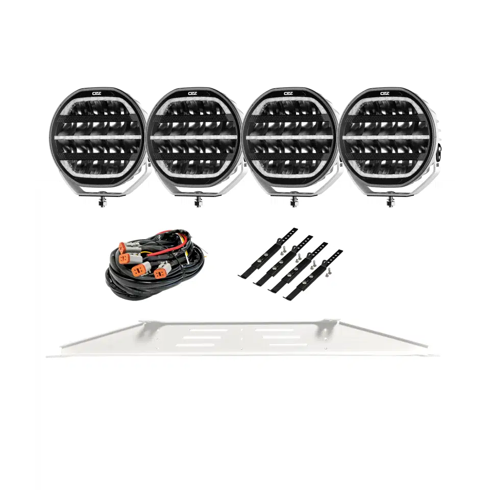 Extraljuskit 4 x OZZ XR2 P9” vit - För bil med radar